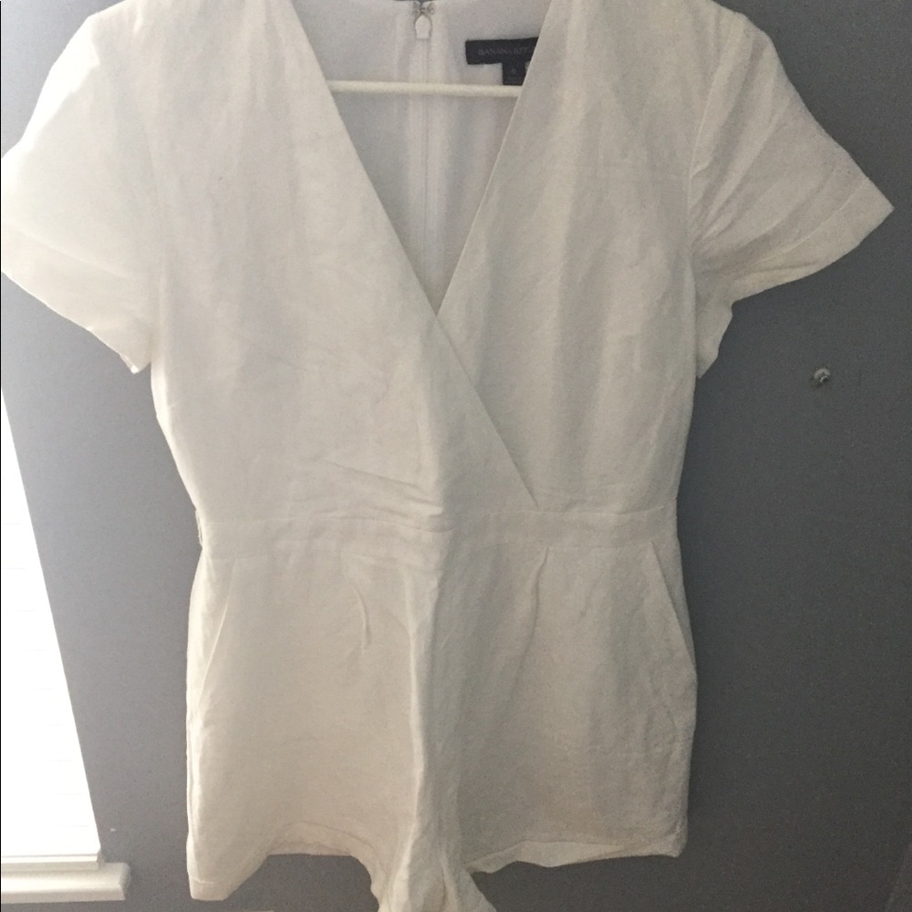 BANANA REPUBLIC Linen Romper White